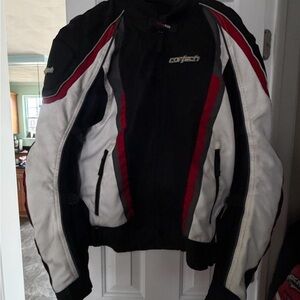 Cortech Men's & Women’s Black, Red, and White multi seasonal Motorcycle Jacket